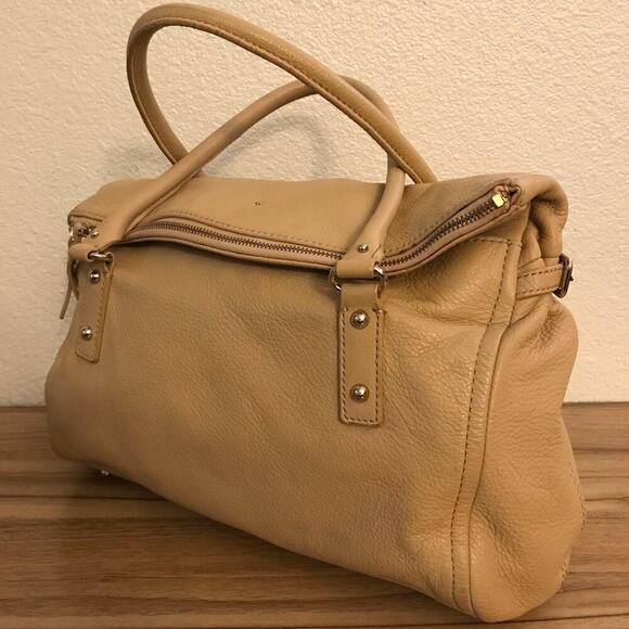 kate spade Handbags - Kate Spade New York Cream Leather Fold Over Magnetic Purse Handbag Shoulder bag
